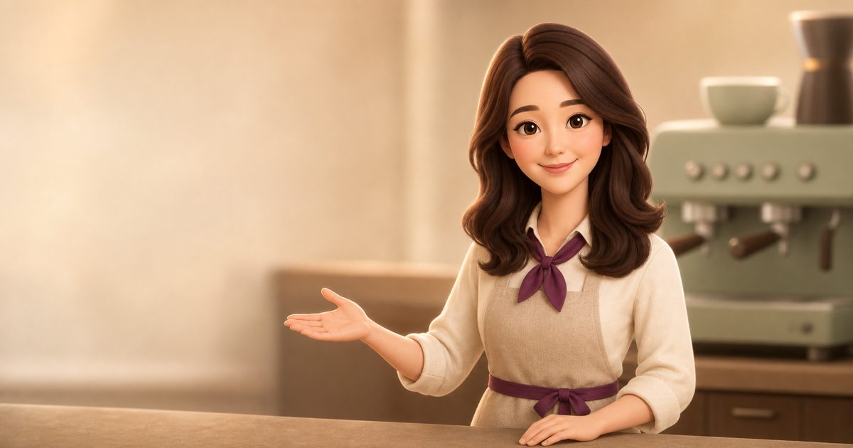 카페에서 주문하기 상황에서 대화 상대 루미