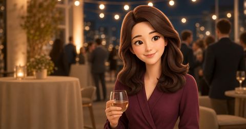 처음 만난 사람에게 일 소개하기 상황 일러스트