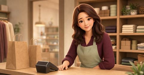 영수증의 예상 밖 금액 문의하기 상황 일러스트