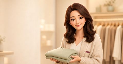 매장에서 사이즈 찾기 상황 일러스트